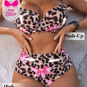 Leopard Print Push-Up Bikini Set